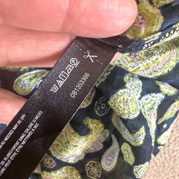 Free People Intimately Bodysuit Sundown Paisley Long Sleeve Green Blue Oversized - Picture 12 of 14